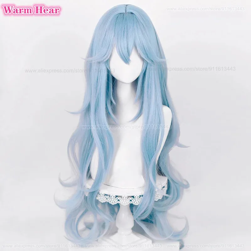 

Аниме EVA Синтетические Аянами Рей Косплей Женщина 100 см Длинные Синие Вьющиеся Термостойкие Волосы Парики Для Хэллоуина + Кепка Для Парика