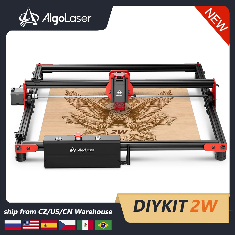 AlgoLaser DIY 2W Laser Engraver Logo Marker Machine for Household Woodwork Marking Machine Support Wireless Mobile Phone Control