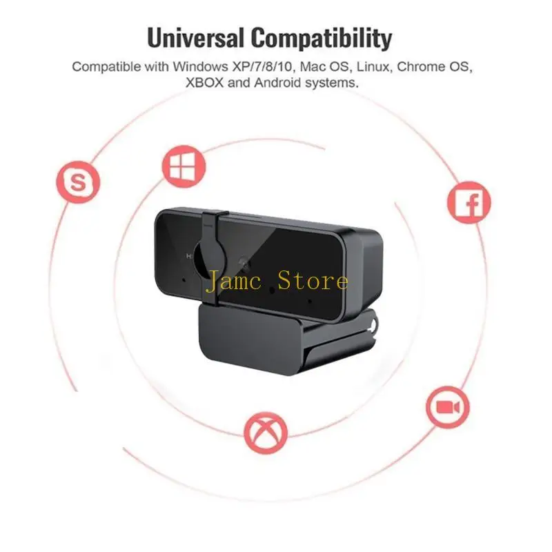 LX0B High Definition Web Camera Built-in Mic+Privacy Protect Cover for Conference