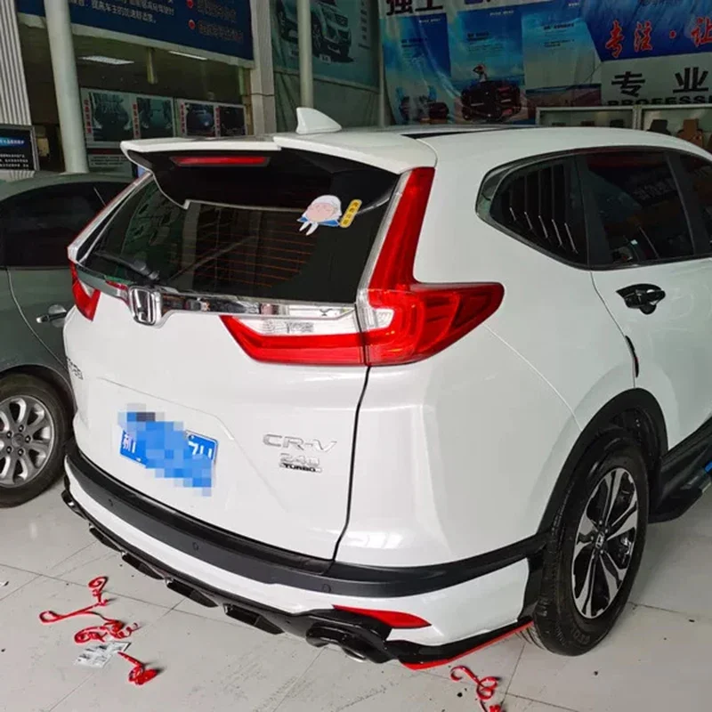 

New Design 2017 To 2021 For Honda CRV Big Spoiler Roof Wing Lip High Quality ABS Glossy Black Or White Color Body Kit