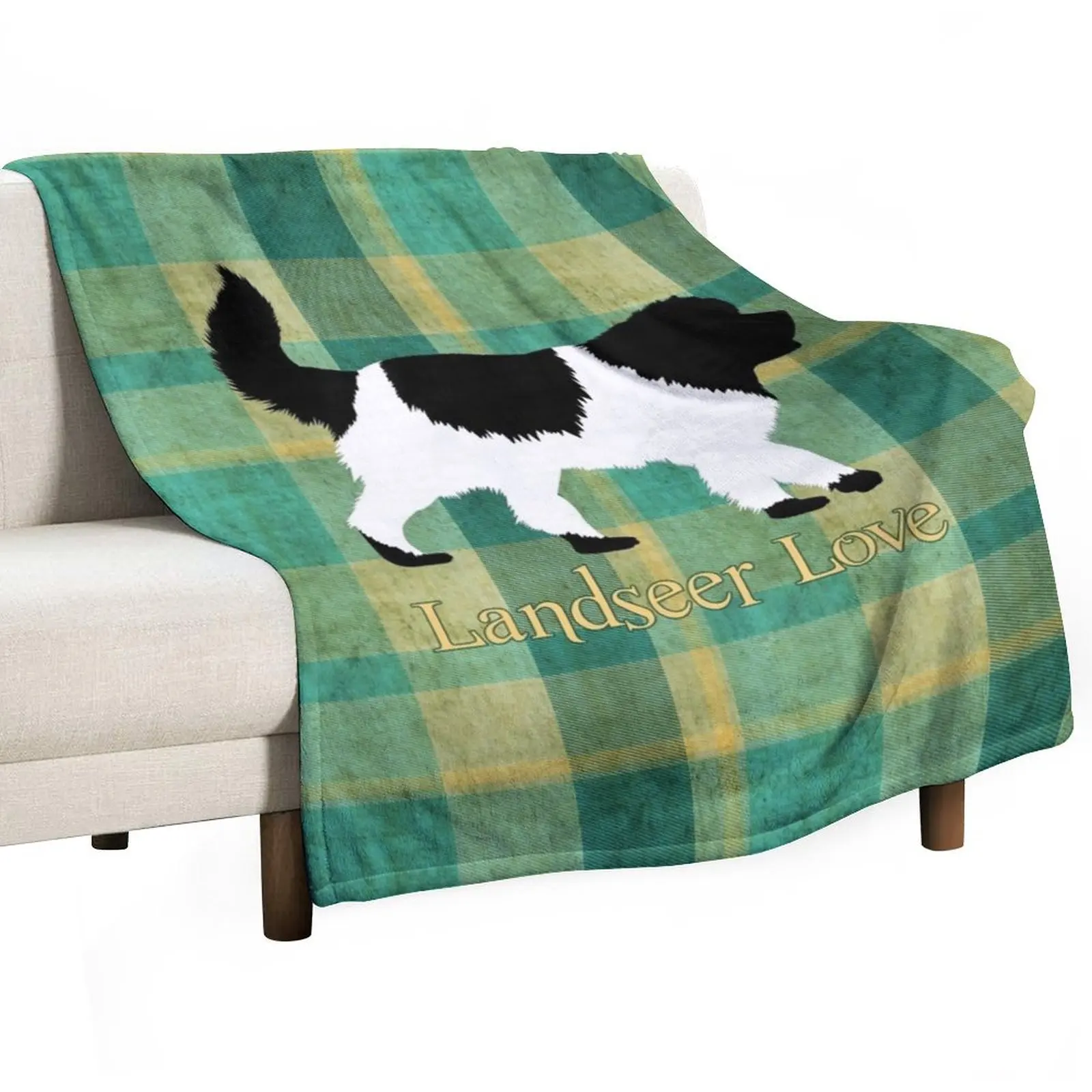 

Landseer Newfie Love Throw Blanket Hair For Baby christmas decoration Soft Big Blankets