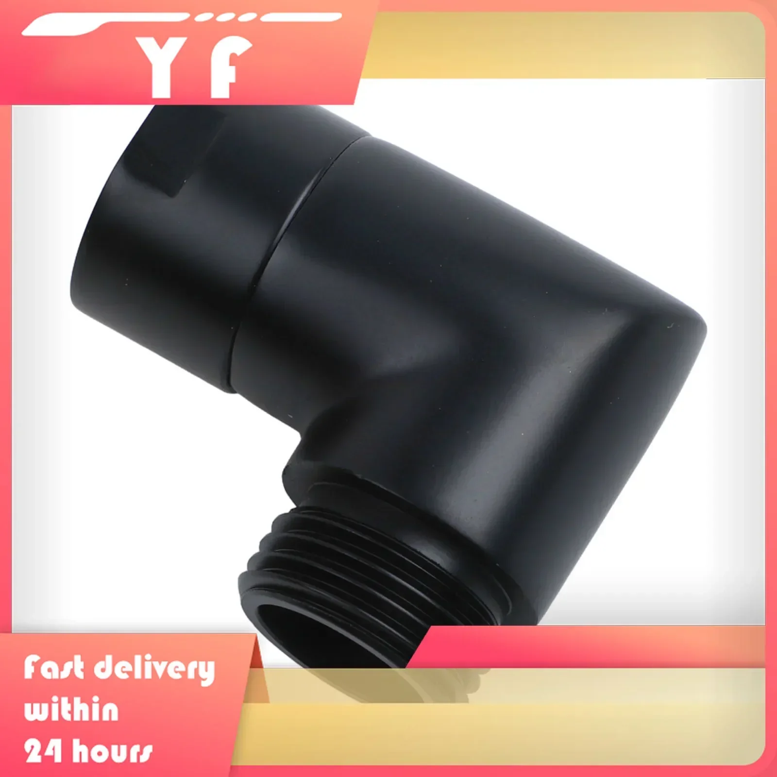 

G1/2 Ручной душ Верхний распылительный колено Черная угловая внутренняя резьба и наружная резьба 90 ° Аксессуары для ванной комнаты Резьбовой соединитель для душа