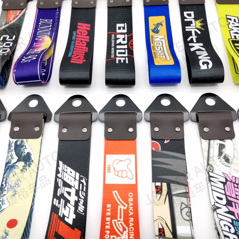 JDM Racing Style Tow Strap Universal Race Towing Bars Nylon Car Trailer Ropes Hook for Fake Taxi NOS Bride Initial D tow bar