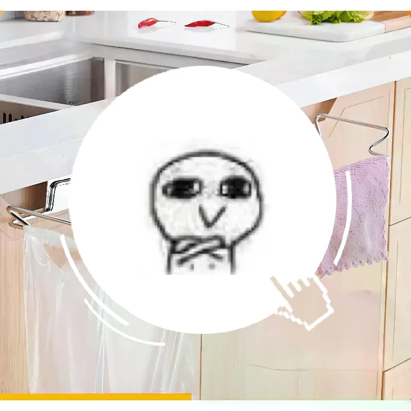 Kitchen Trash Rack Cabinet Door Garbage Bags Holder Stainless Steel Closet Garbage Storage Holder