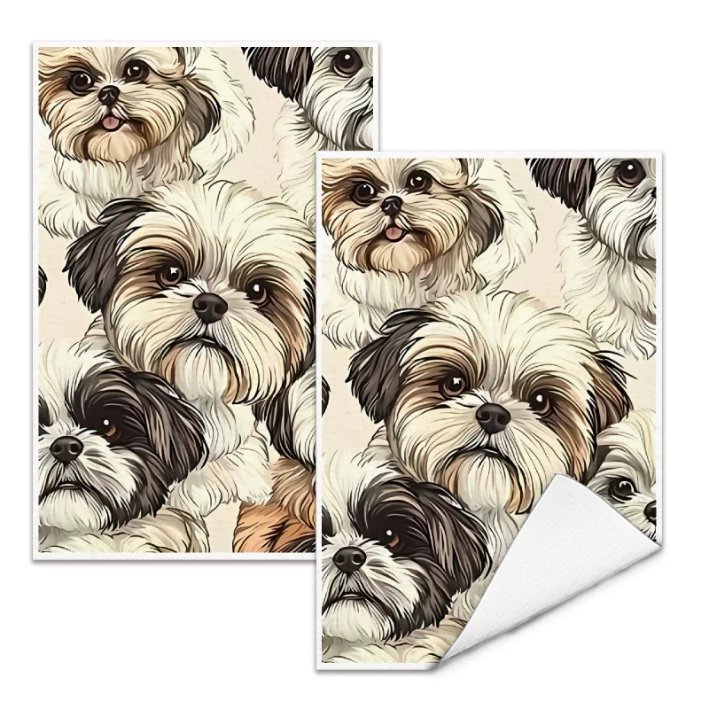 Aliexpress 2Pcs, Shih Tzu Kitchen Towels, 40Cm*60Cm Towel Set, Super Absorbent Soft Cleaning Cloth, Cooking and Baking Tea Towel, Hand Towel, Cleaning Cloth, Dishcloth, Kitchen Decoration, Living Room Decoration, Kitchen Essentials, Home Essentials - Aliexpress Deal