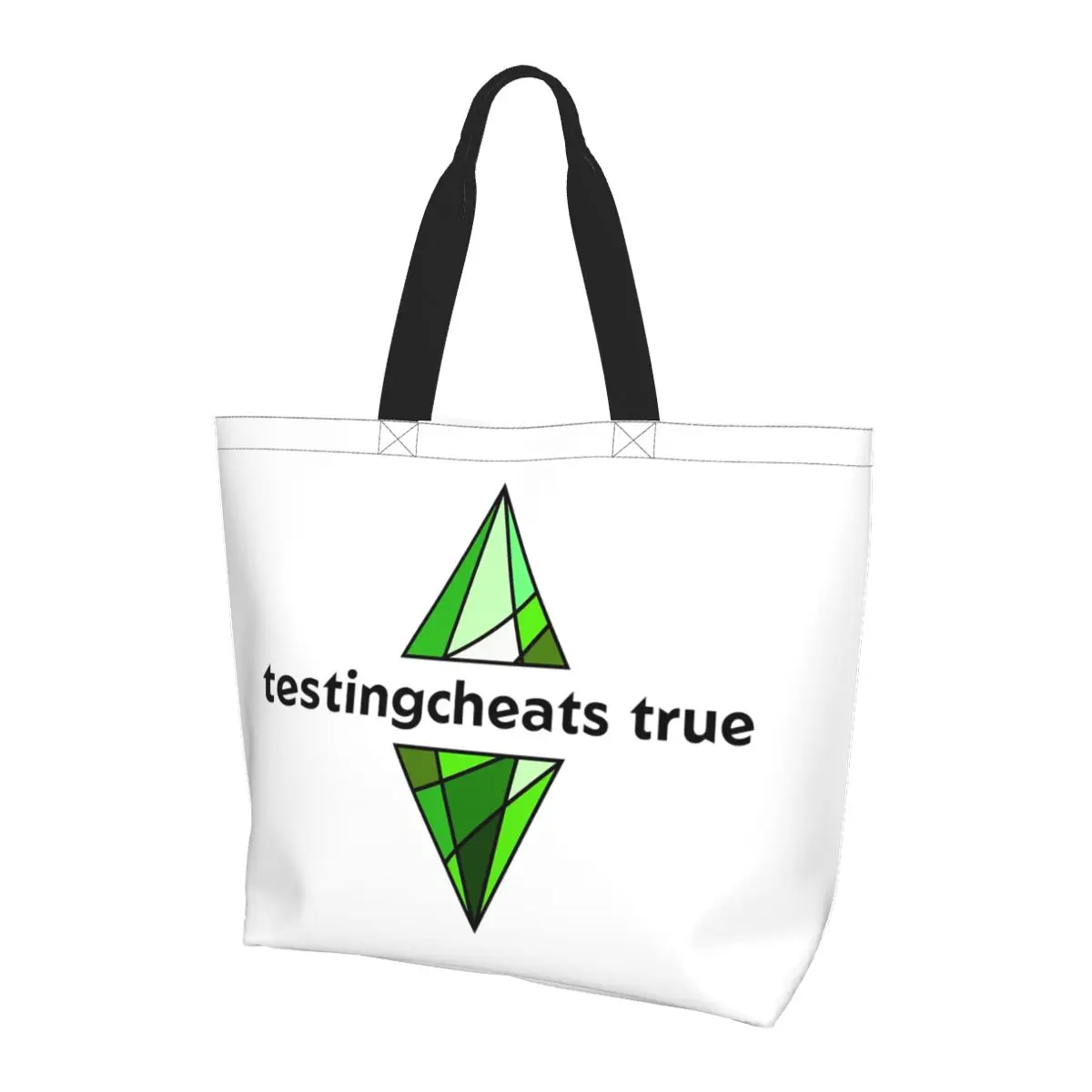 

The Sims 4 - Testingcheats True Plumbob Сумка для покупок Холщовая сумка на плечо большой вместимости Сумка для покупок для продуктов для женщин