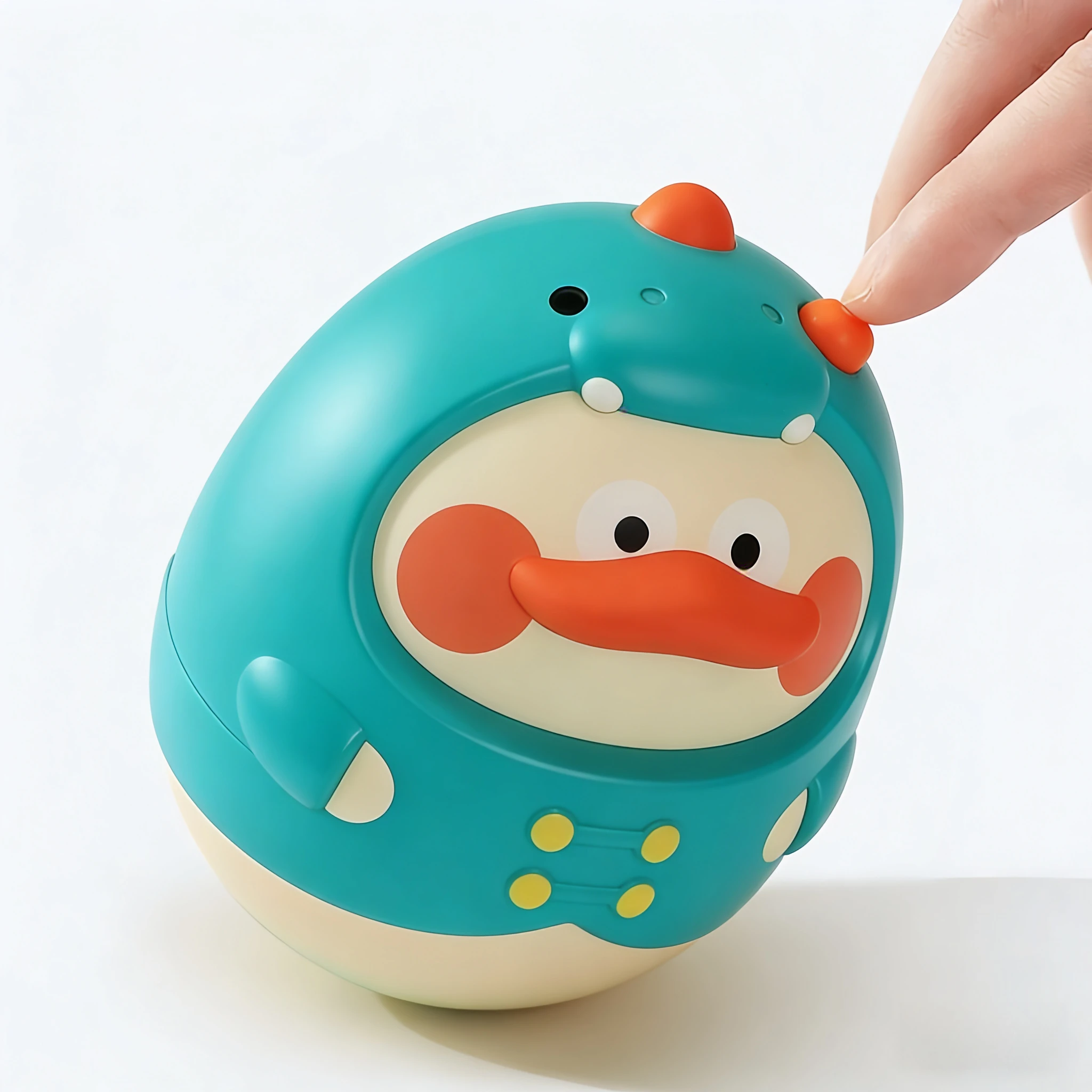 Bebé pato lindo vaso mordedor juguete con sonajero de campana-entrenamiento de cabeza y entrenamiento de gateo juguetes sensoriales para bebés para desarrollar conc