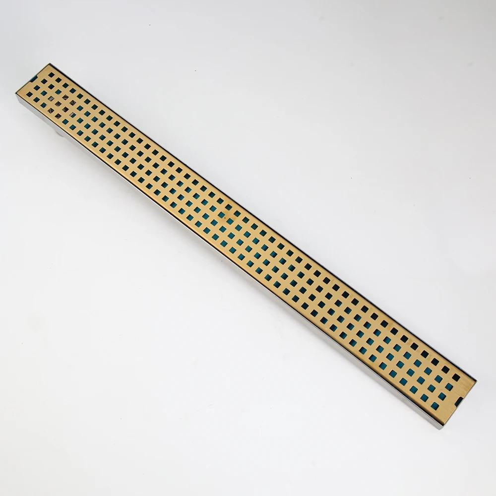 Imagem -05 - Monited Ouro Chapeado Banheiro Drenos Retângulo tipo 304 Banheiro Linear Chuveiro Dreno de Assoalho Srainer 700 mm x 65 mm Aço Inoxidável