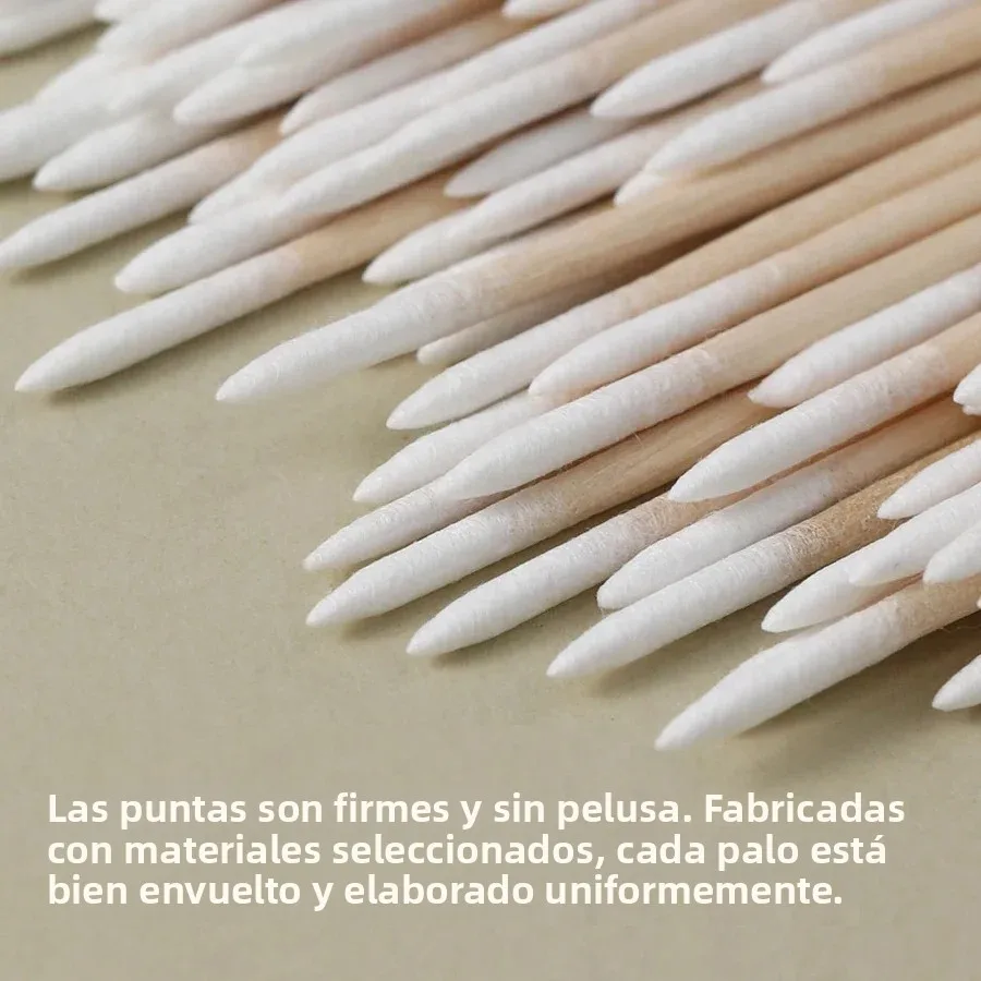 100 piezas de hisopos de algodón de doble punta con puntas finas para arte de uñas, maquillaje, corrección de delineador, herramientas de belleza 4