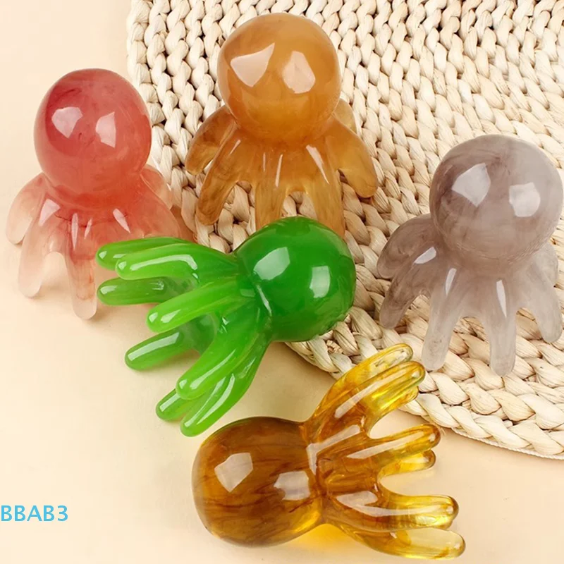 

Resin Octopus Comb Head Massager Meridian Scraping Scalp Massage Brush Acupuncture SPA Gua Sha Health Massage Tool