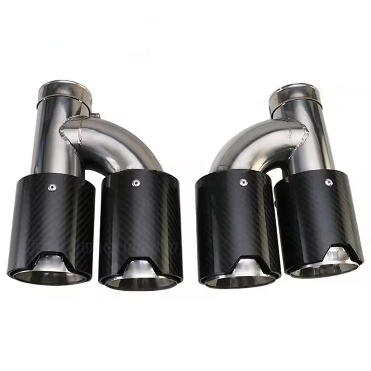 MP H Type Dual Outlet Carbon Fiber Chrome Exhaust Tips for BMW 525i 528i 530i G30 G31