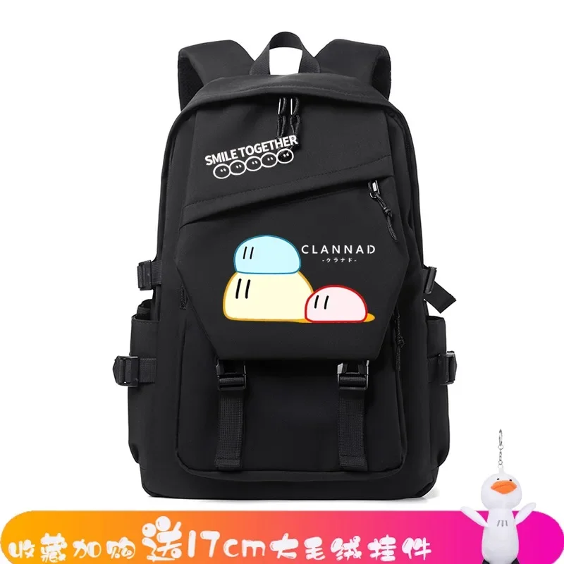 Breathable mesh, 32×47×16cm Black White Blue Pink, Clannad, Student Kids Teens School Bags, Anime Backpacks Girls Boys