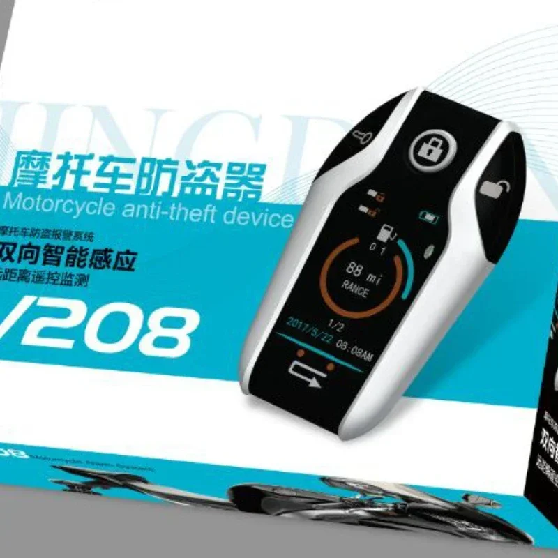 

Durable 2 way Motorcycle Anti-theft Security Alarm System Scooter Burglary Vibration Alarm Remote Engine Start 5meter Auto-lock
