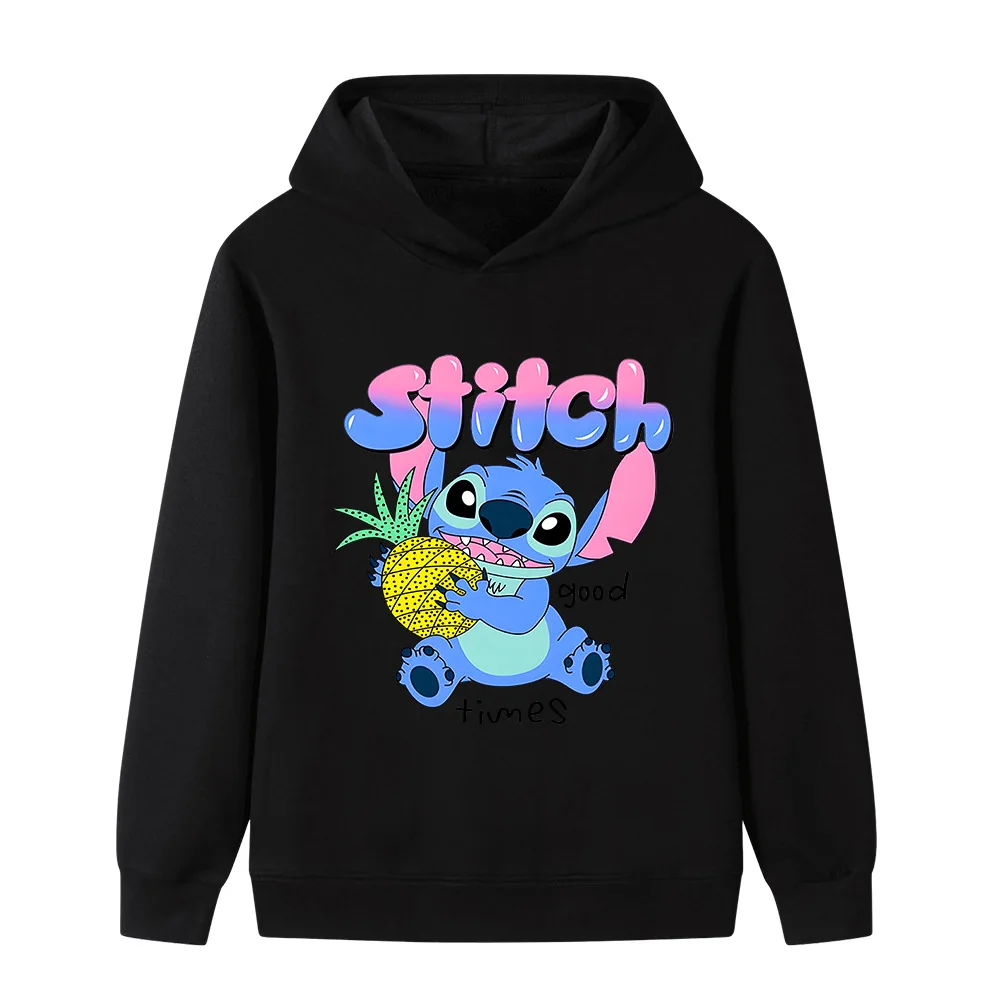 

Boys Girls Disney Stitch Cartoon Printed Hoodie Kids Fashion Cute Sweatshirt Youth Fall and Winter Outdoor Warm Long Sleeve Top