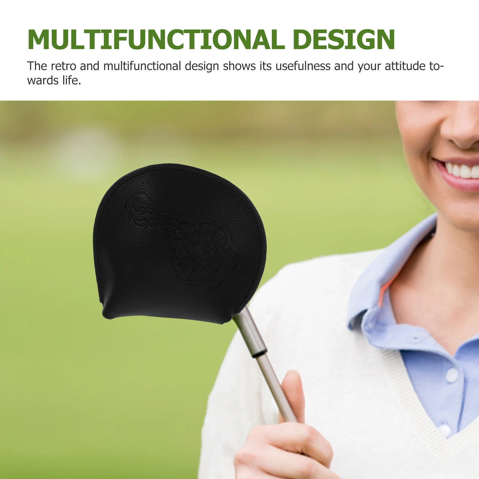 

PU Golfs Head Cover Protective Club Cover for Putter Rods Multifunctional Design Easy Insertion Super Material Golf Club