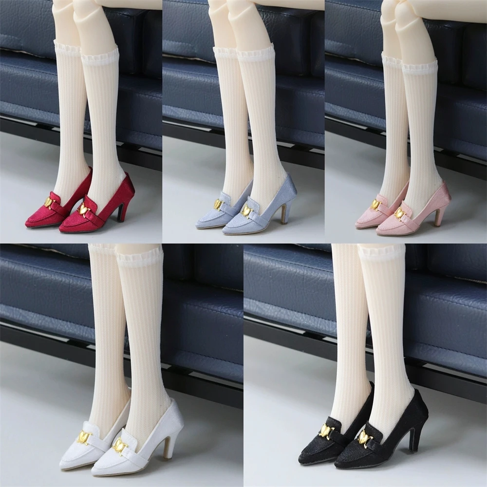 

Обувь для куклы BJD, повседневная элегантная мягкая пляма 1/3 с острым носком, одинарная золотая пряжка Love, игрушки, черные, розовые туфли на высоком каблуке, аксессуары для кукол BJD