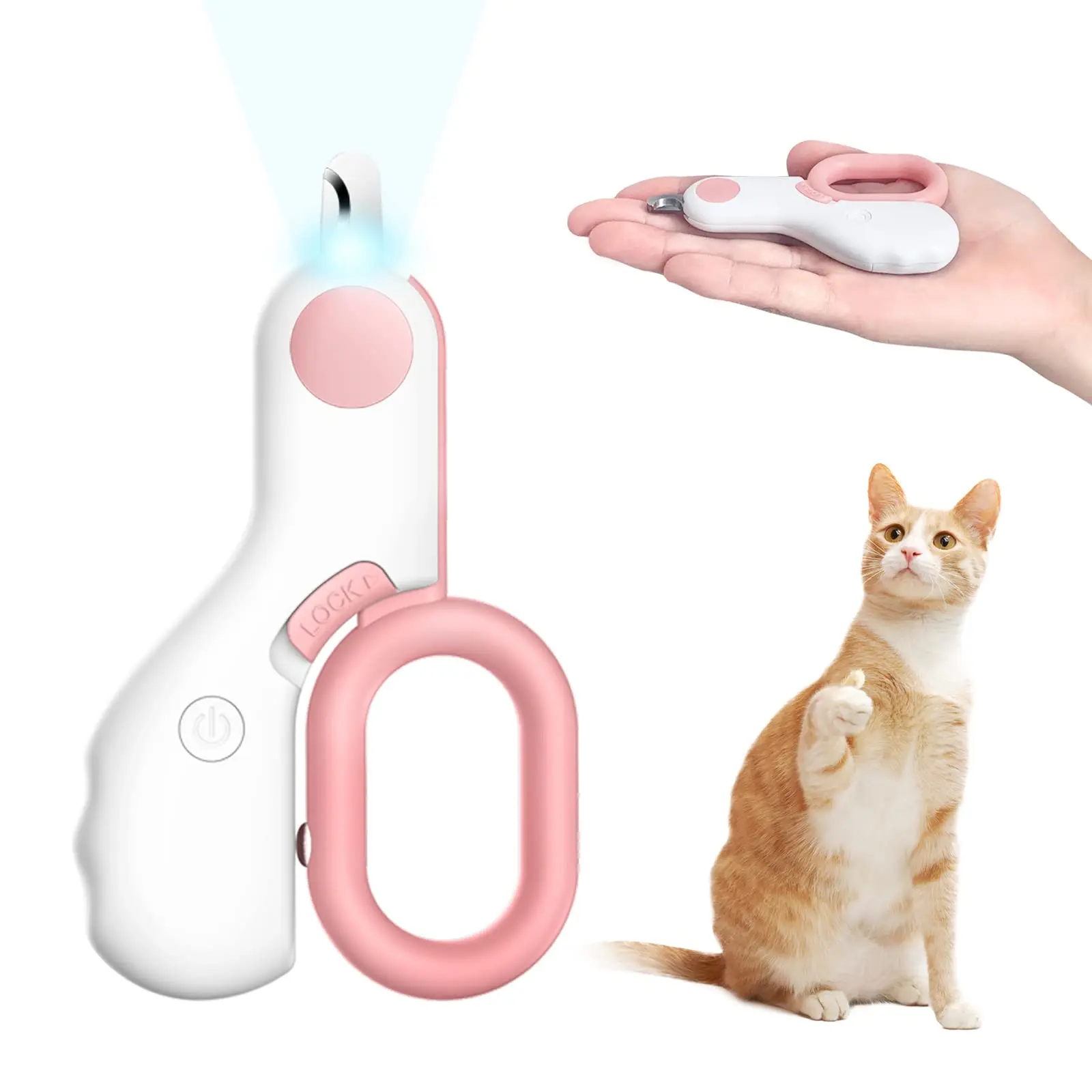 LED Light Cat Dog Nail Clipper Cutter Professional Pet Claw Trimmer with Safety Lock Puppy Kitten Animals Care Grooming Tool Kit