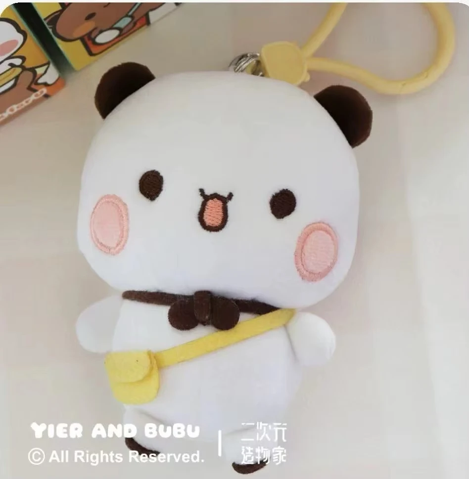 Neue kleine Bubu und Yier Plüsch-Anhänger Schlüsselanhänger, niedliche Cartoon-Panda-Bären-Schlüsselringe, Rucksack-Anhänger, Pärchengeschenke