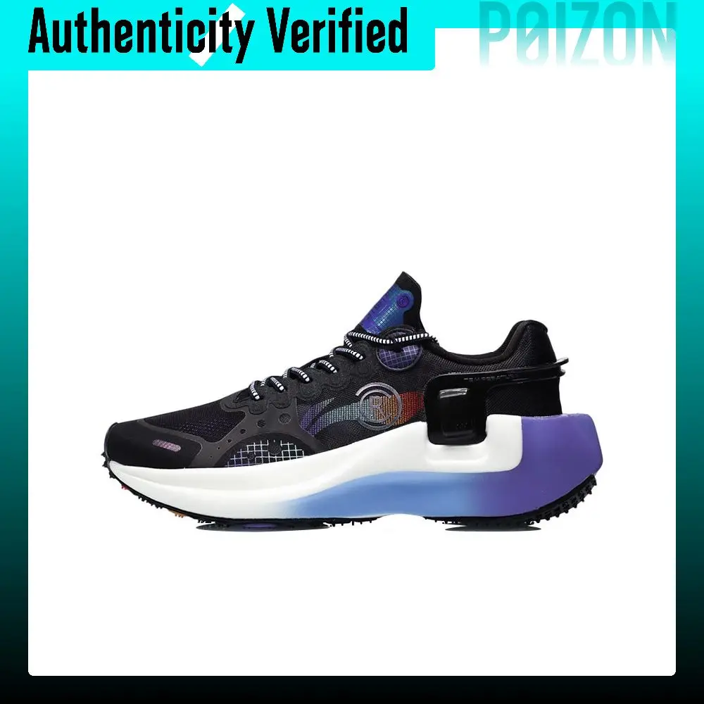 Li Ning Ranger Comfortable Cushioning Slip Resistant Abrasion Resistant Low top Running Shoes Men's Black Purple ARHR041-5