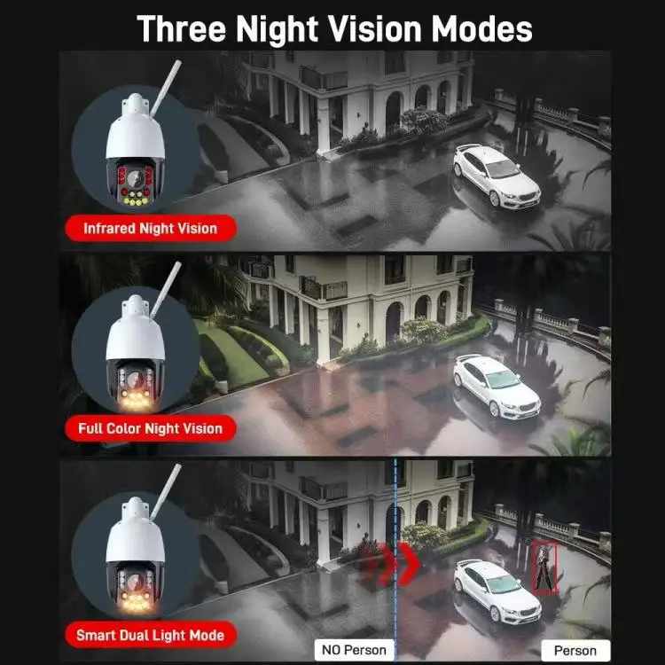 8 بوصة 4K زووم بصري يدعم 360 درجة كروز AI الإنسان السيارات المسار عالية السرعة PTZ قبة كاميرا الأمن الشمسية #6