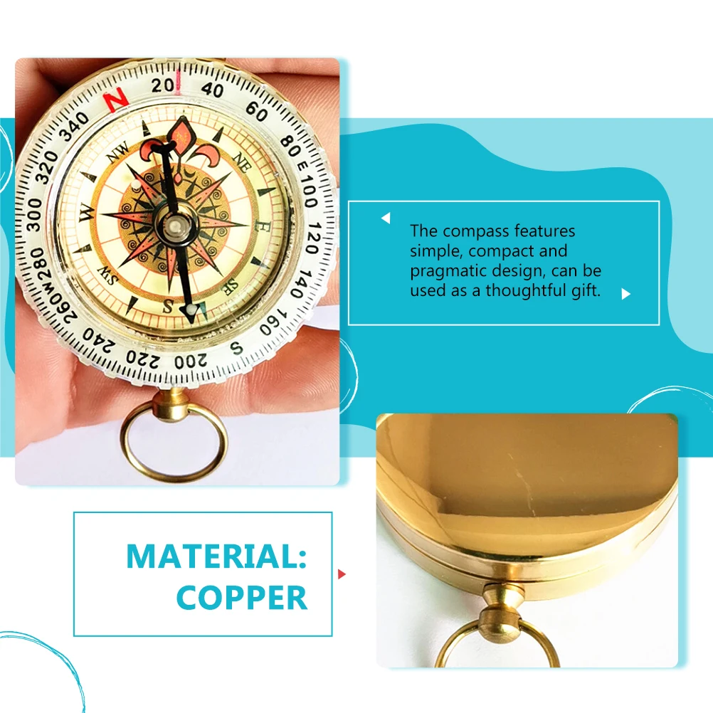 

Pocket Watch Compass Practical Compact Survival Accessories Mini Navigation Copper Hiking Camping Accessory