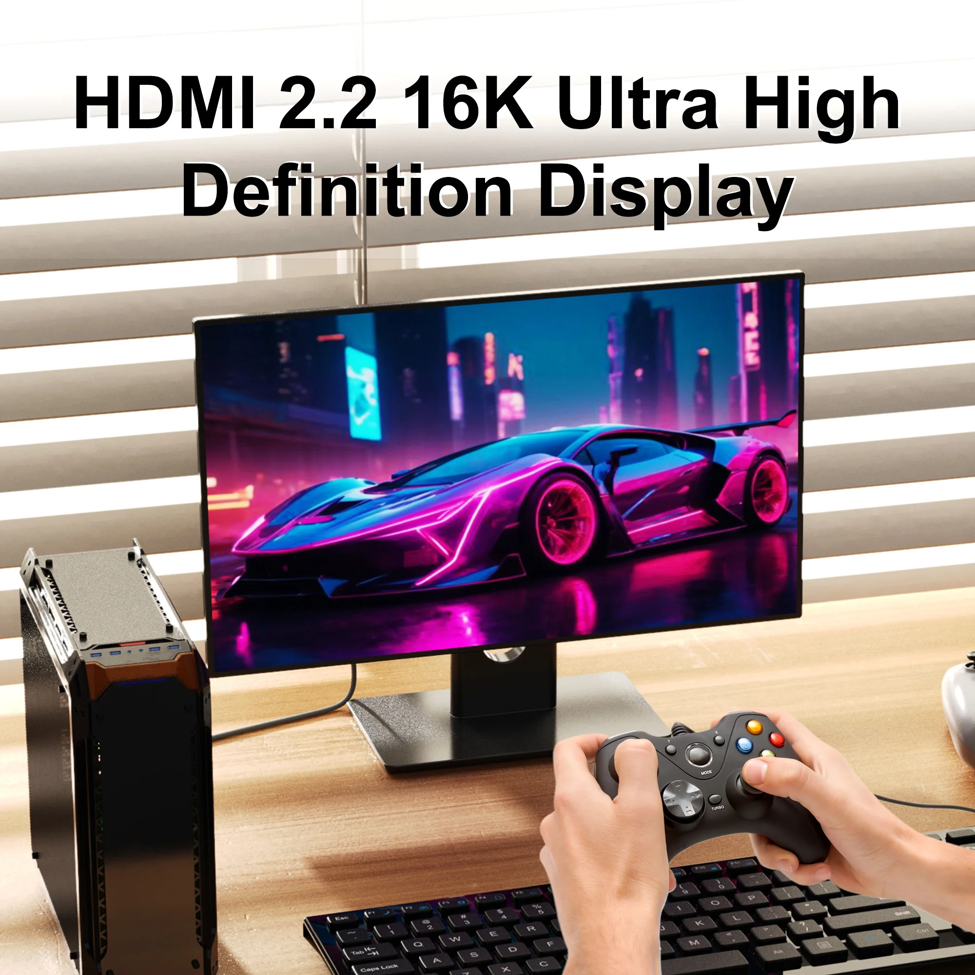 16K HDMI 2.2 Kabel HDMI-Kompatibles Kabel 16K@30Hz/60Hz 8K@120Hz 4K@240Hz HDR HDCP 96Gbps Für HDTV Laptop Xbox PS5 Switch – Detail 6