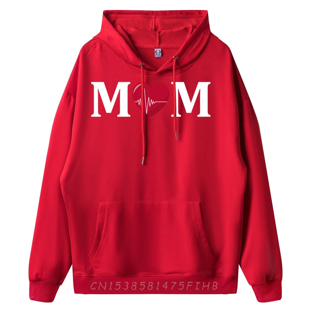 Mom Heartbeat Cream Hoodie Women Luxury Brand Christmas New In Hoodies & Sweatshirts Man Sweatshirts