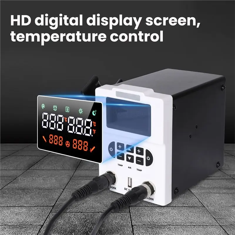 FYBL-Soldering Station 878D 600W Digital Hot Air Blower Heat Tool For Welding Iron Desoldering Rework