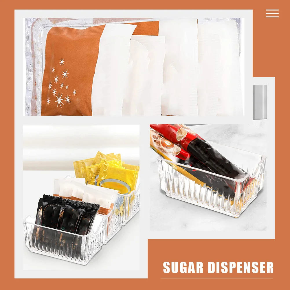 

4pcs Clear Acrylic Storage Box Set Sugar Tea Bag Organizer Countertop Coffee Condiment Holder Stackable Shatterproof for Home