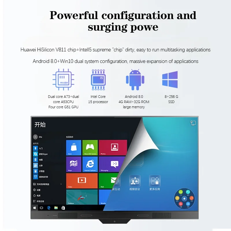 All-In-One 55 65 75 85 98 Inch Foldable LED Digital Display Screen 5 Year Warranty 500 cd Brightness for Indoor Digital Signage