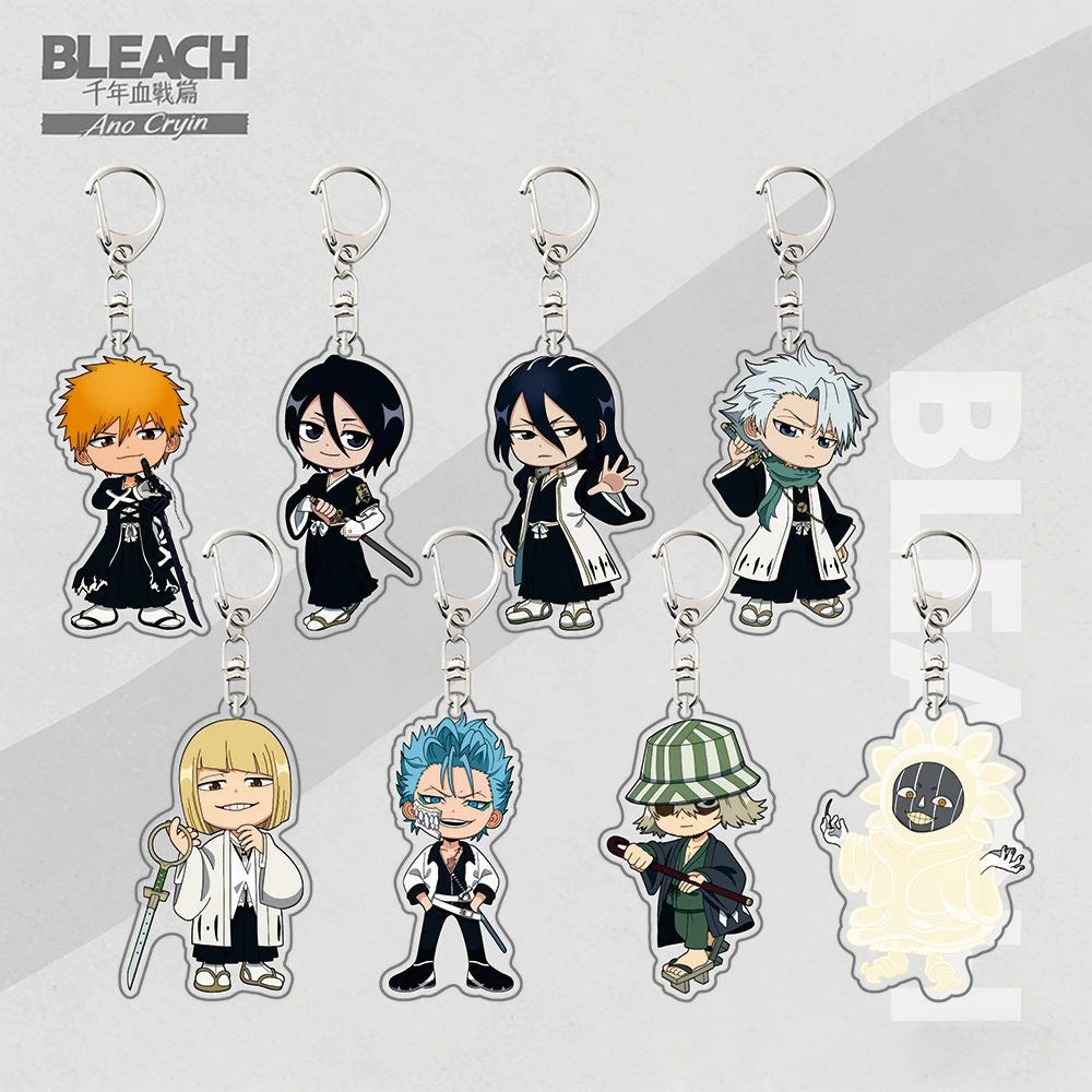 Акриловый брелок Bleach: Тысячелетняя кровавая война, чиби-фигурки Ичиго, Рукии, Тоширо, Бьякуи, аниме-брелок, аксессуар для сумки, новинка