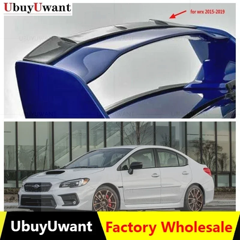 Car Rear Wing Trunk Lip Spoiler For Subaru WRX 2015 - 2019 Unpainted Color /Glossy Black /Real Carbon Fiber Rear Wing Spoilers