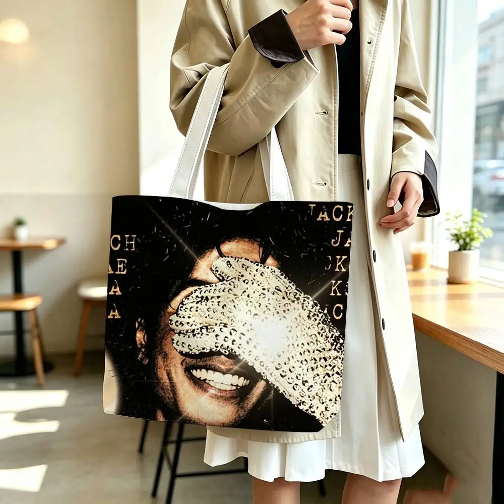 Visual COOL M-Michael Jackson   Printed Canvas Tote Bag Shoulder Bag Commuter Mommy Shopping Bag