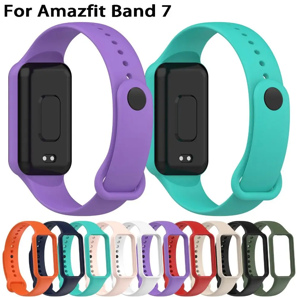 For Amazfit Band 7 Bracelet Replacement Watchband For Amazfit Band 7 Soft Silicone Sport Band Wrist Strap Correas