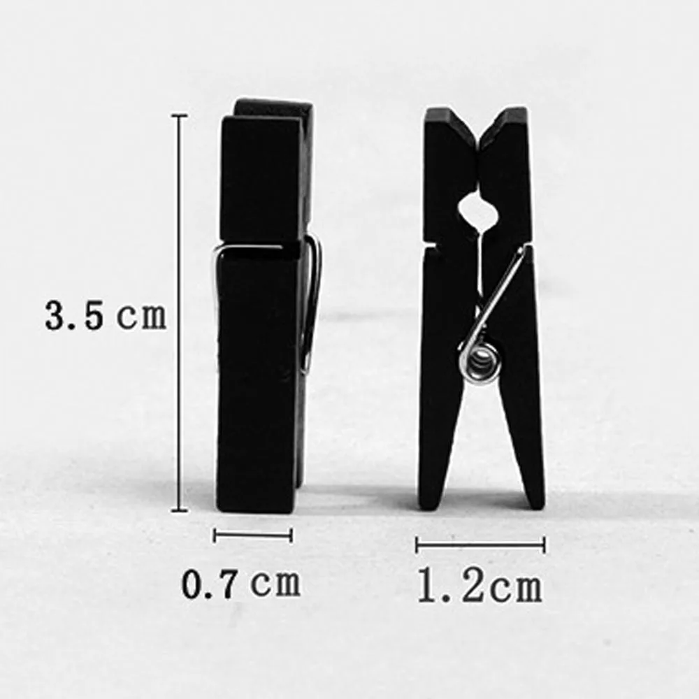 천연 나무 컬러 사진 클립, 메모지 말뚝, 빨랫줄, DIY 문구, 크리스마스 웨딩 파티, 홈 데코, 35x7mm, 20 개