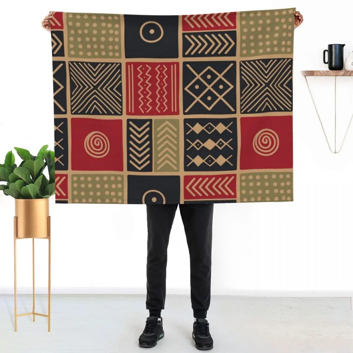 

African Ethnic Textile 6 Throw Blanket Lightweight Cozy Blanket for Bed Sofa