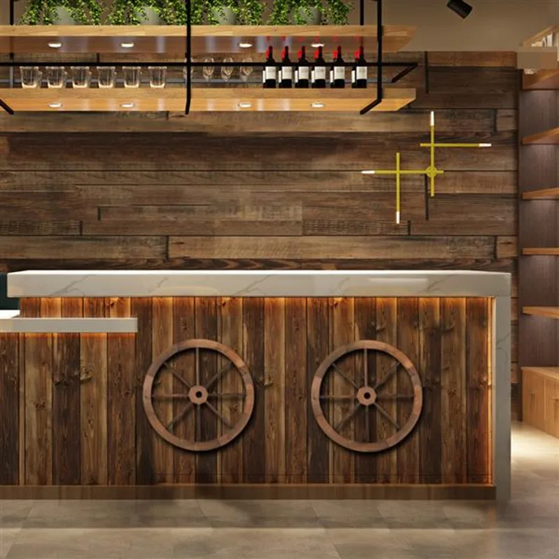 

Decorative Wheels Old Western Style Garden Art Wall Decor Wooden Wagon Wheel Brown Sturdy Construction No Assembly　 Atmosphere