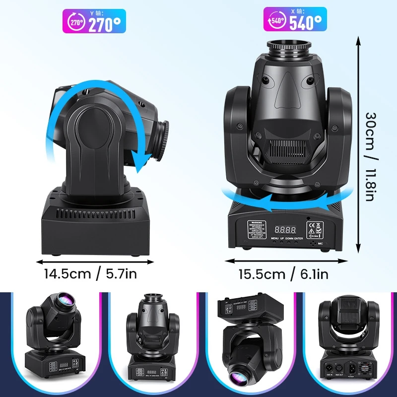 LED Stage Moving Head Light 60W Moving Pattern Beam Light KTV Bar Strobe Disco Atmosphere Light