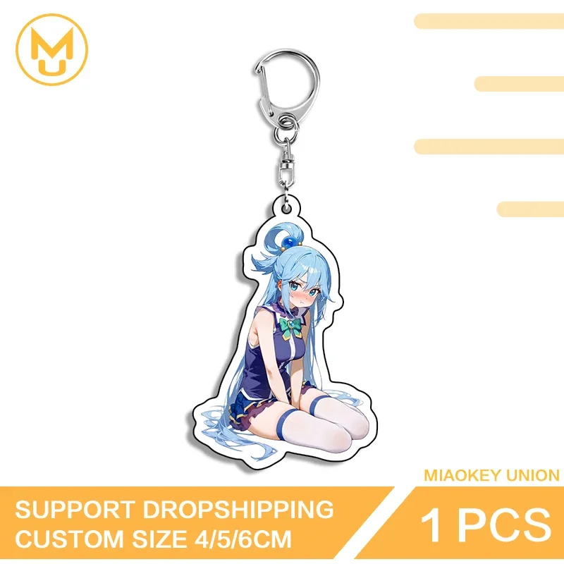 Seductive Aqua Bikini Enchanting Lively Double Sided Acrylic Key Chains Fancy Ingenious Sitting Posture Fashion Decorations