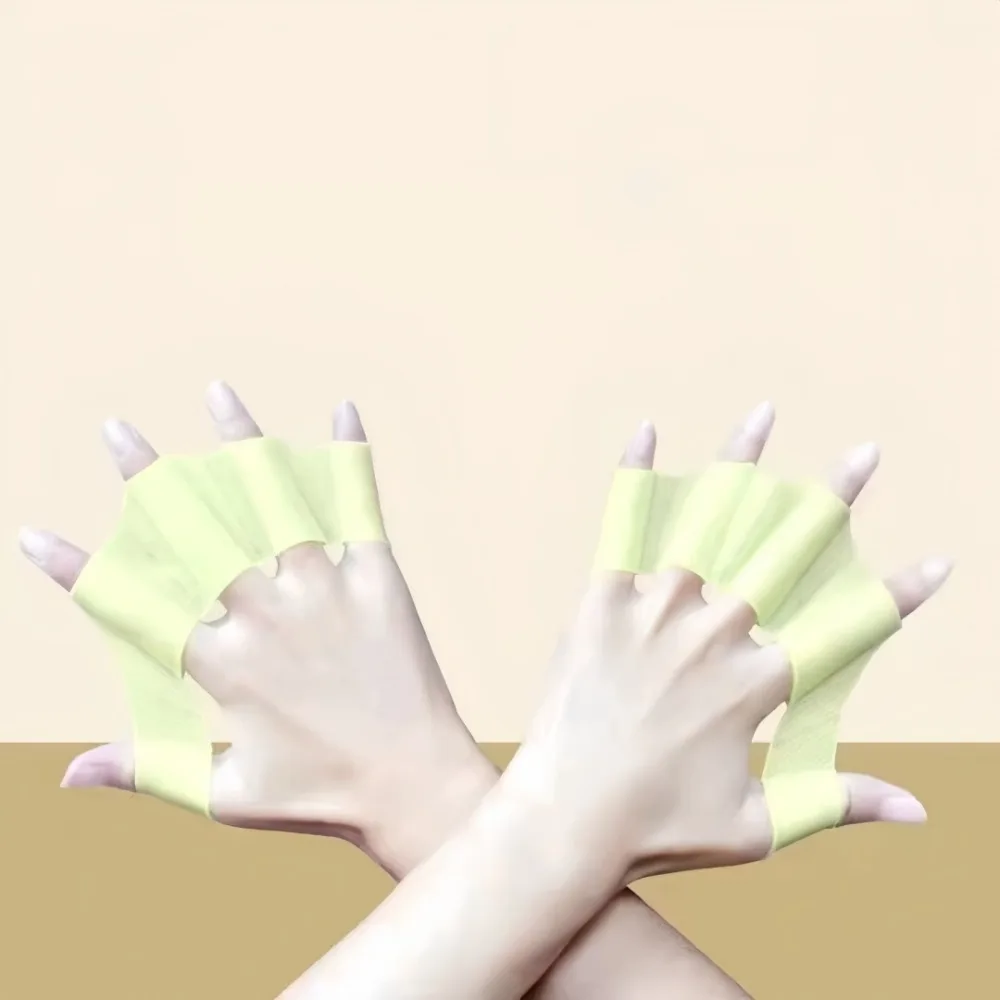 1 زوج قفازات السباحة سيليكون زعانف السباحة اليد Webbed النخيل إصبع الضفدع نوع Webbed المائية التدريب مقاومة الماء اللياقة البدنية #3