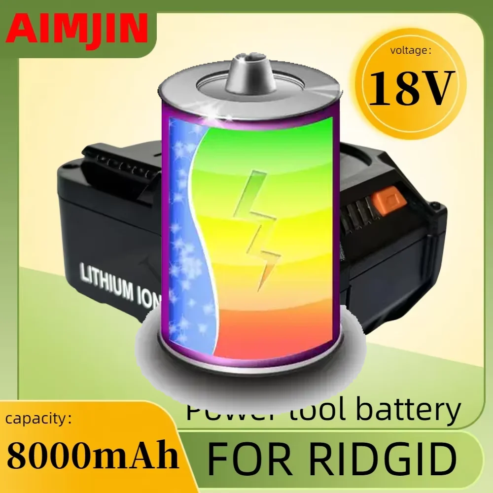 

For AEG 18V Battery 8.0AH Lithium Ion Battery for RIDGID R840087 R840085 L1815R L1850R L1830R R840083 Cordless Power Tool Series