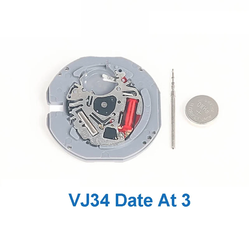 VJ34 Movement Japan New Original VJ34B Quartz Movement 2Hands Date At 3/6 Watch Movement Accessories