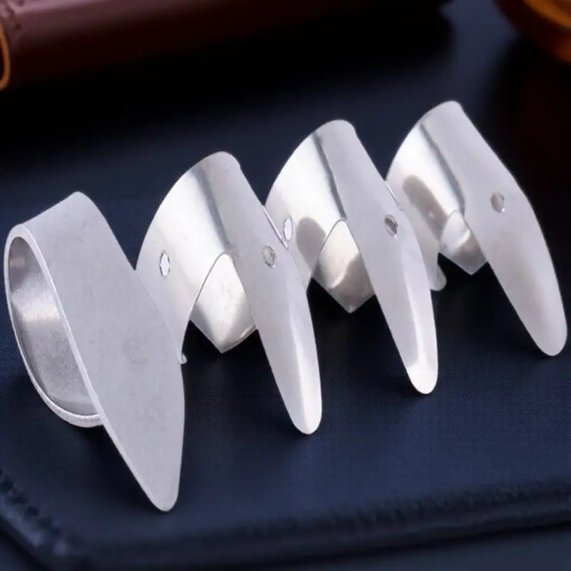 

8 Pcs Handed Guitar Picks Thumb for Electric Stainless Steel Plectrums Silver Finger Pluck