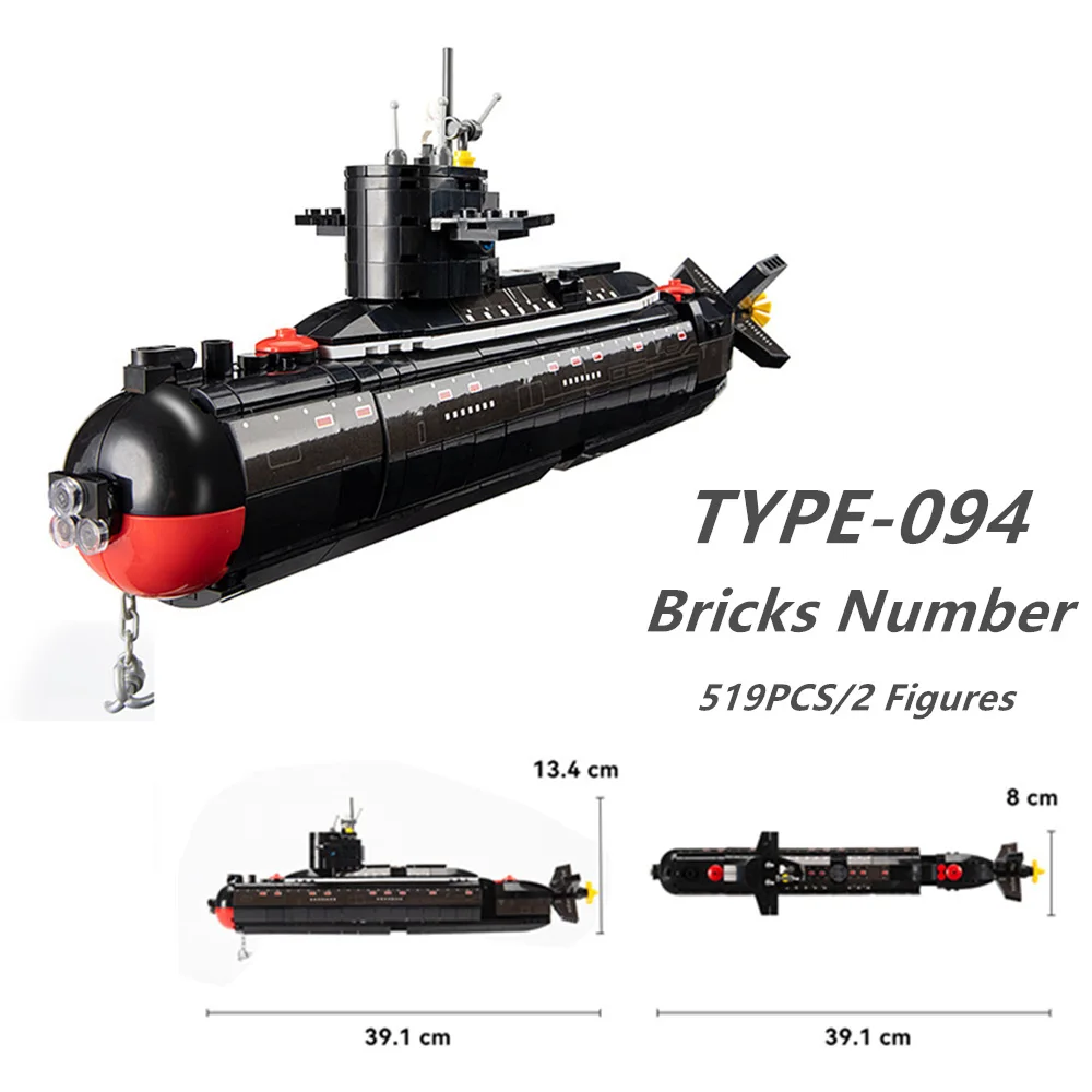 TYPE-094 Nuclear Submarine World War Military Colletion Series Technical Model Building Blocks Bricks Kid Gift Diy Toys Set