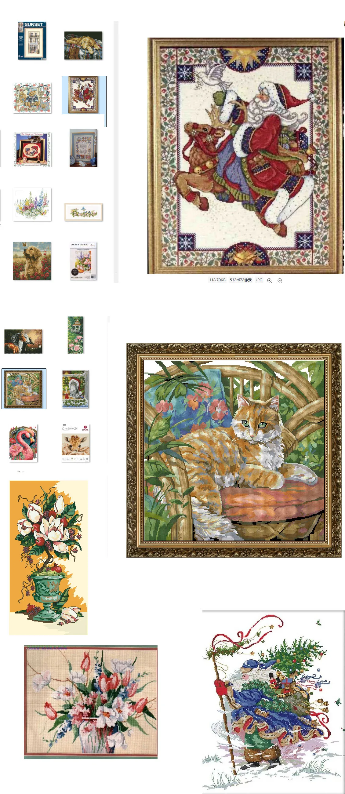 

Cross Stitch Kit Christmas Hat Kitten 38-50 Cross stich Kits Homfun Craft Cross Stich Painting Decorations For Home