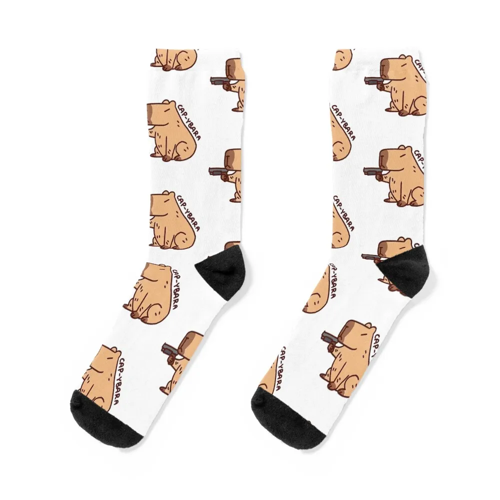 

Capybara Gun Socks funny gift Children's basketball short Girl'S Socks Men's