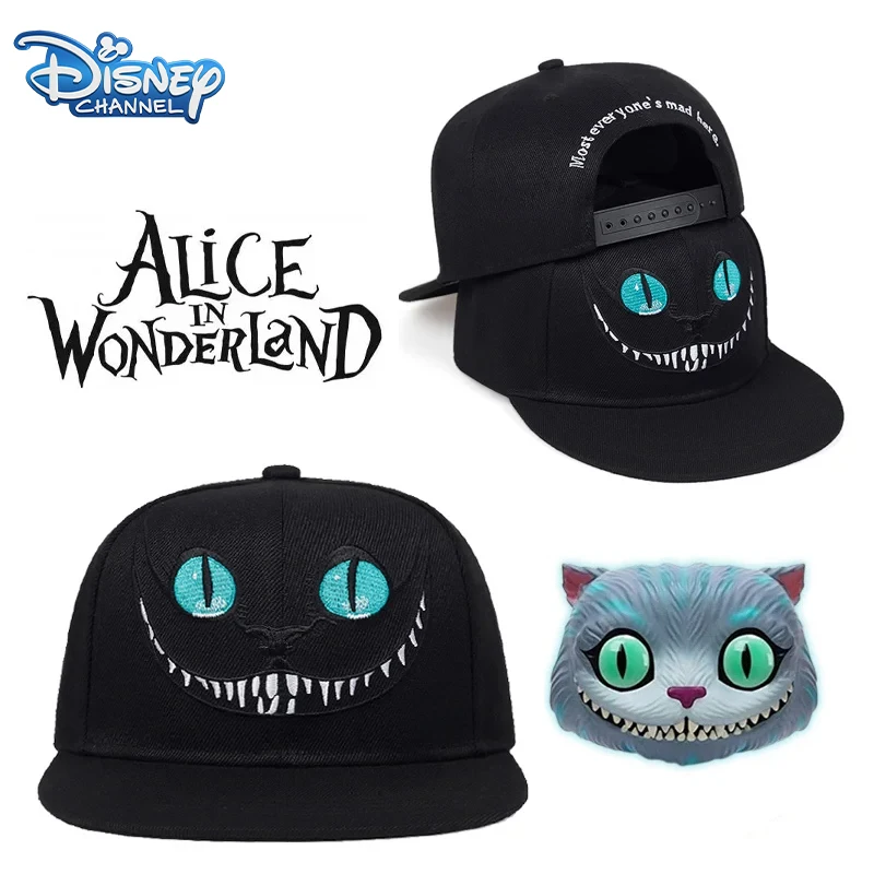 Disney Alicja w Krainie Czarów Kawaii Czapki z daszkiem Czapka sportowa Cheshire Cat Haftowana męska czapka damska Hip Hop Snapback Hat Gift