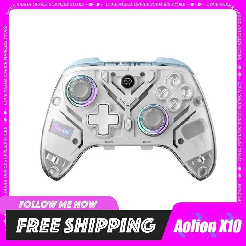 

Aolion K10 Gamepad Bluetooth Wireless Dual Hall Body Vibration Rgb Pc E-Sport Gamers Switch Ergonomics Accessories For Gifts