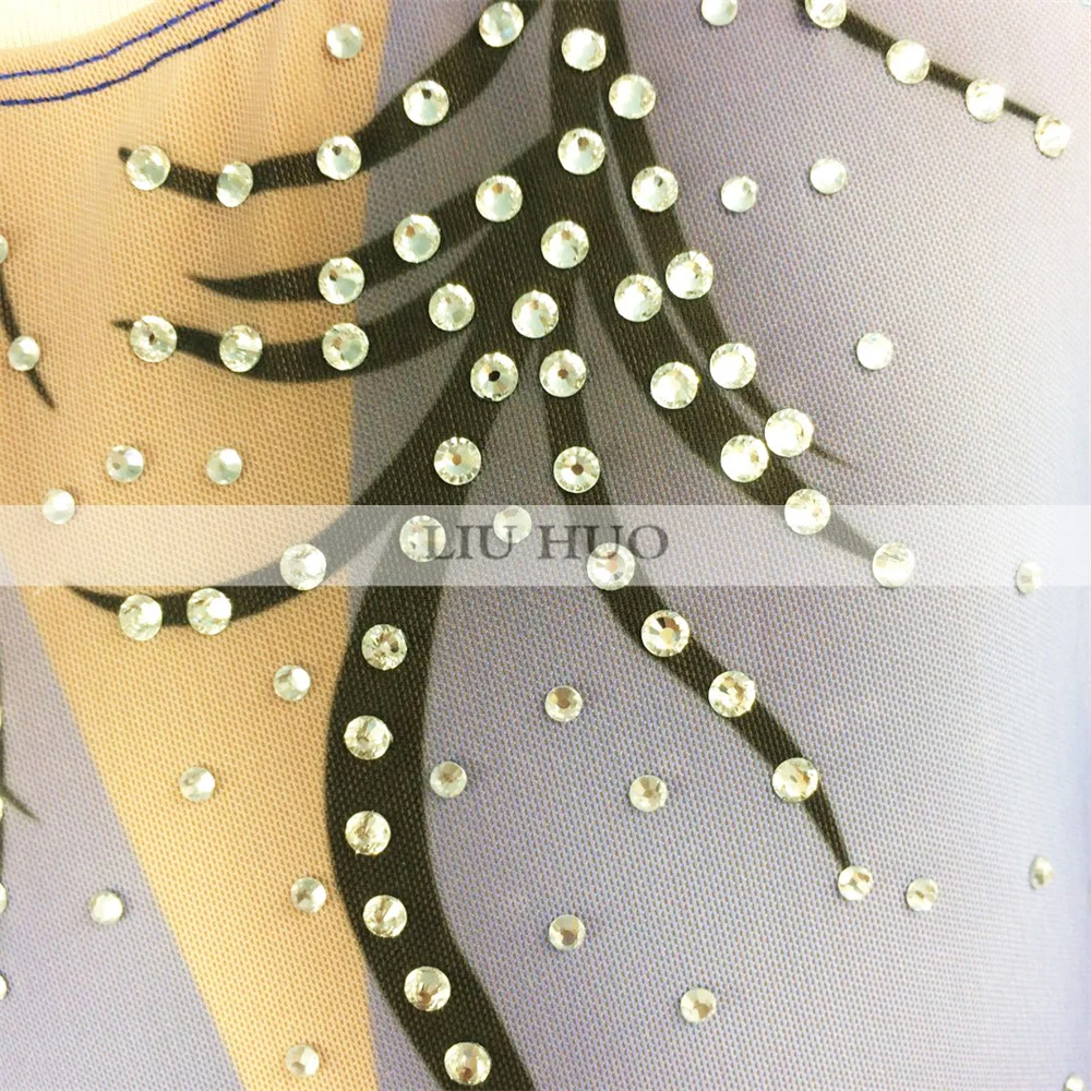 LIUHUO robe de patinage artistique femmes filles Performance sur glace Costume de gymnastique compétition justaucorps danse Ballet violet adolescents enfant