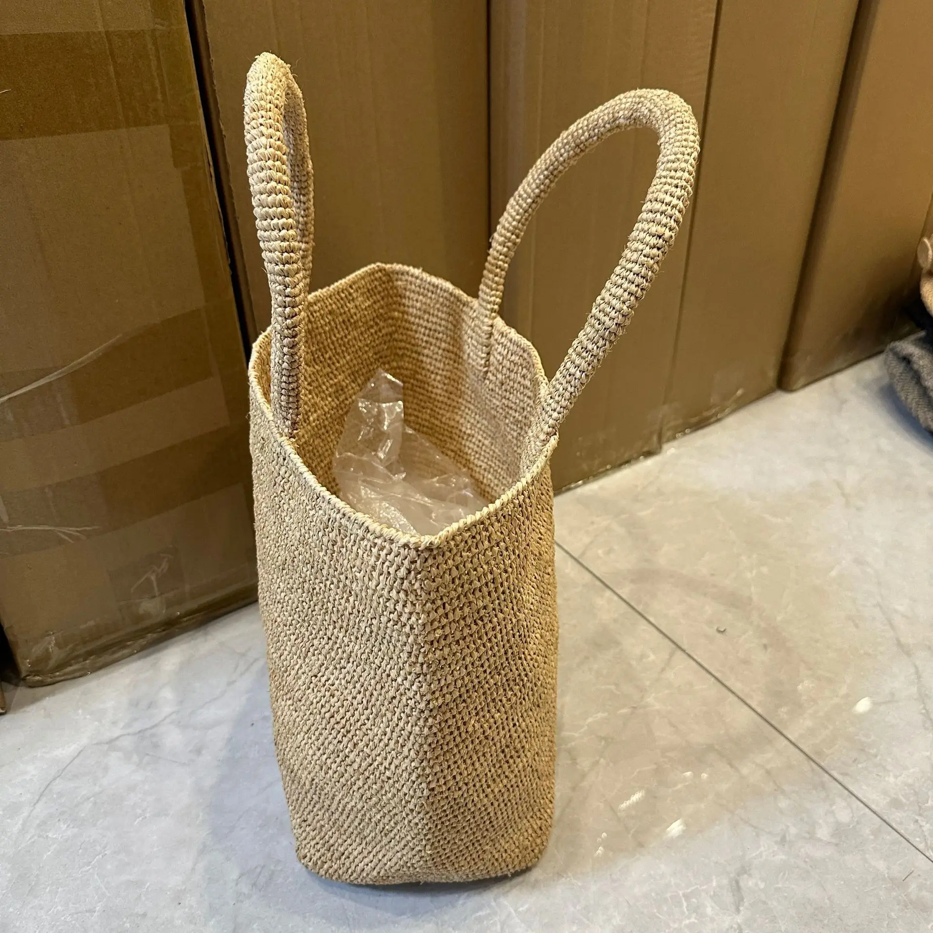 Handmade Crochet Straw Bag Tote Summer Raffia Beach Bags for Women Handbag Travel Woven Bucket Bag Designer Shoulder Bags Clutch